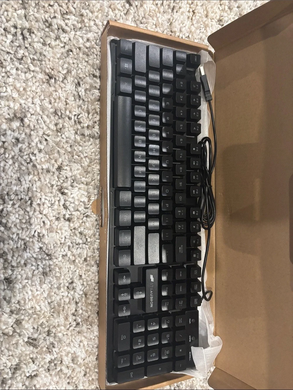 Black Wired USB Mechanical-Style Desktop Keyboard and mouse